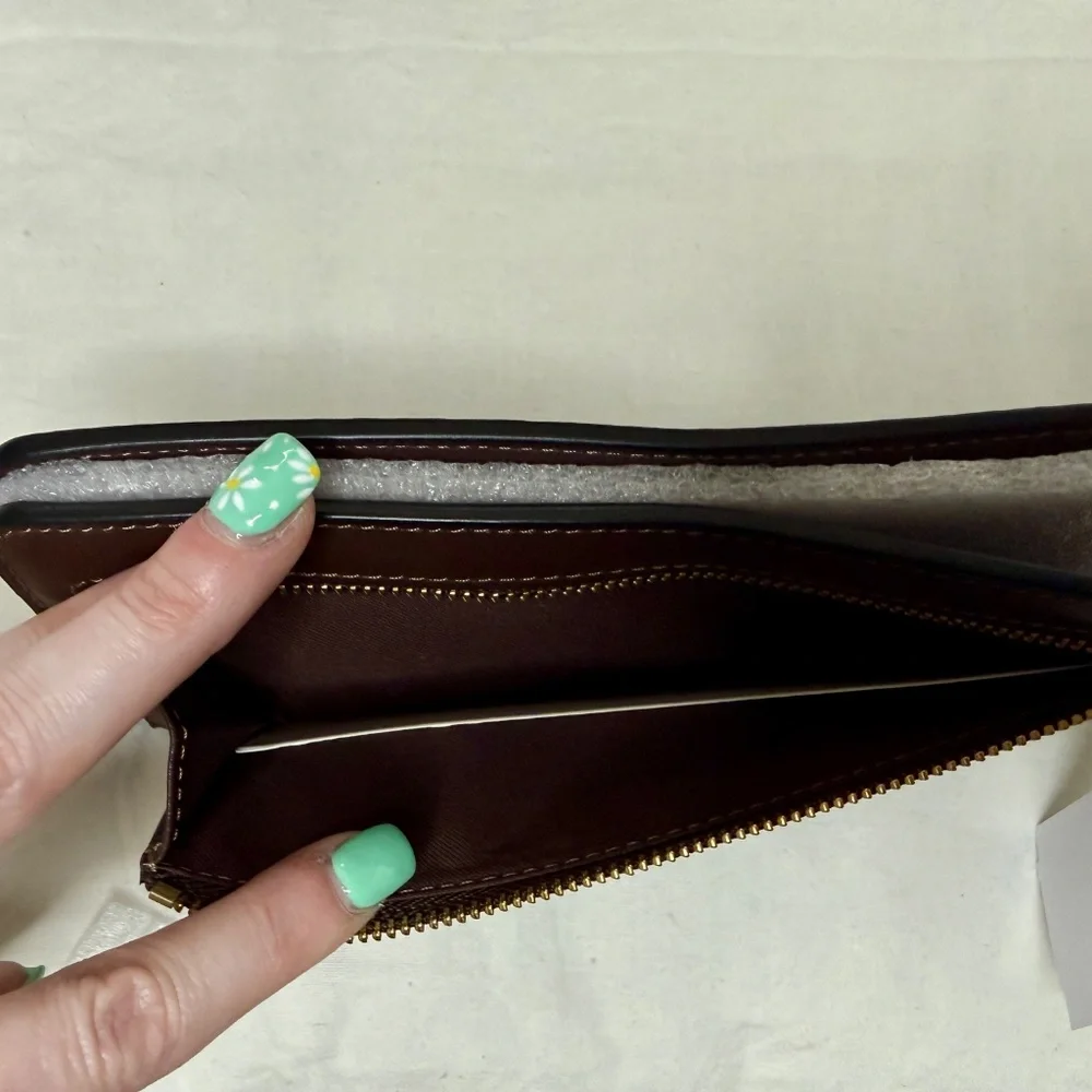 COACH Large Kisslock Frame Bag, Wallet, Bag Chain NEW W/TAGS Dark Brown CBR51 - Picture 8 of 15